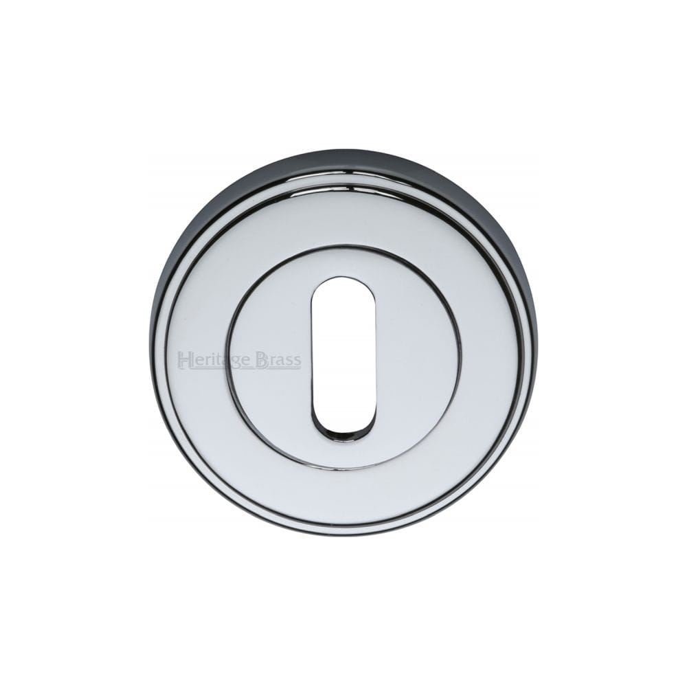 Heritage Brass Door Furniture Polished Chrome / Mortice Key Profile Escutcheons Heritage Brass - Key Escutcheon Polished Chrome Finish