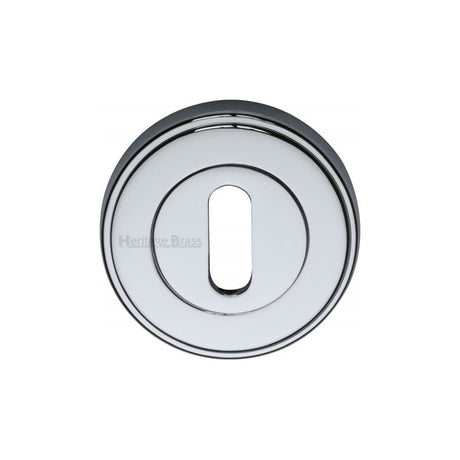 Heritage Brass Door Furniture Polished Chrome / Mortice Key Profile Escutcheons Heritage Brass - Key Escutcheon Polished Chrome Finish