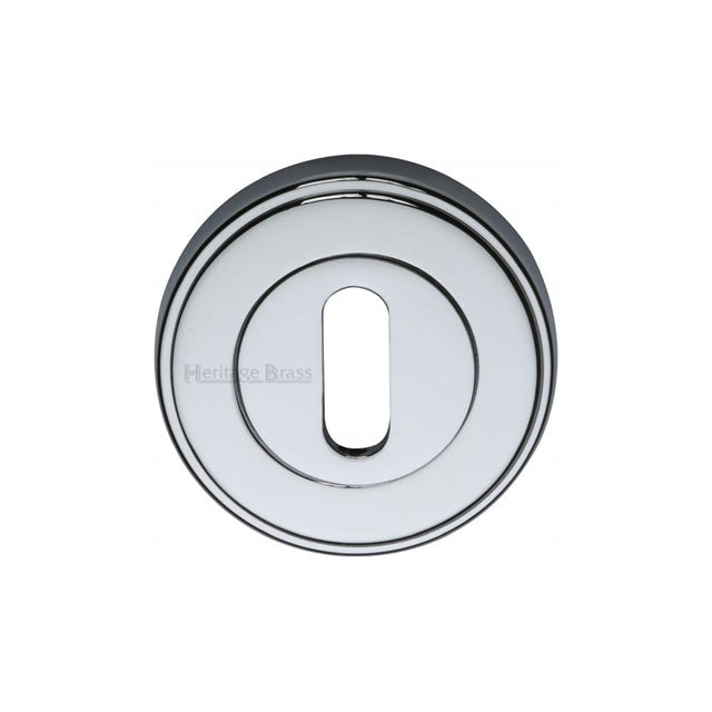 Heritage Brass Door Furniture Polished Chrome / Mortice Key Profile Escutcheons Heritage Brass - Key Escutcheon Polished Chrome Finish