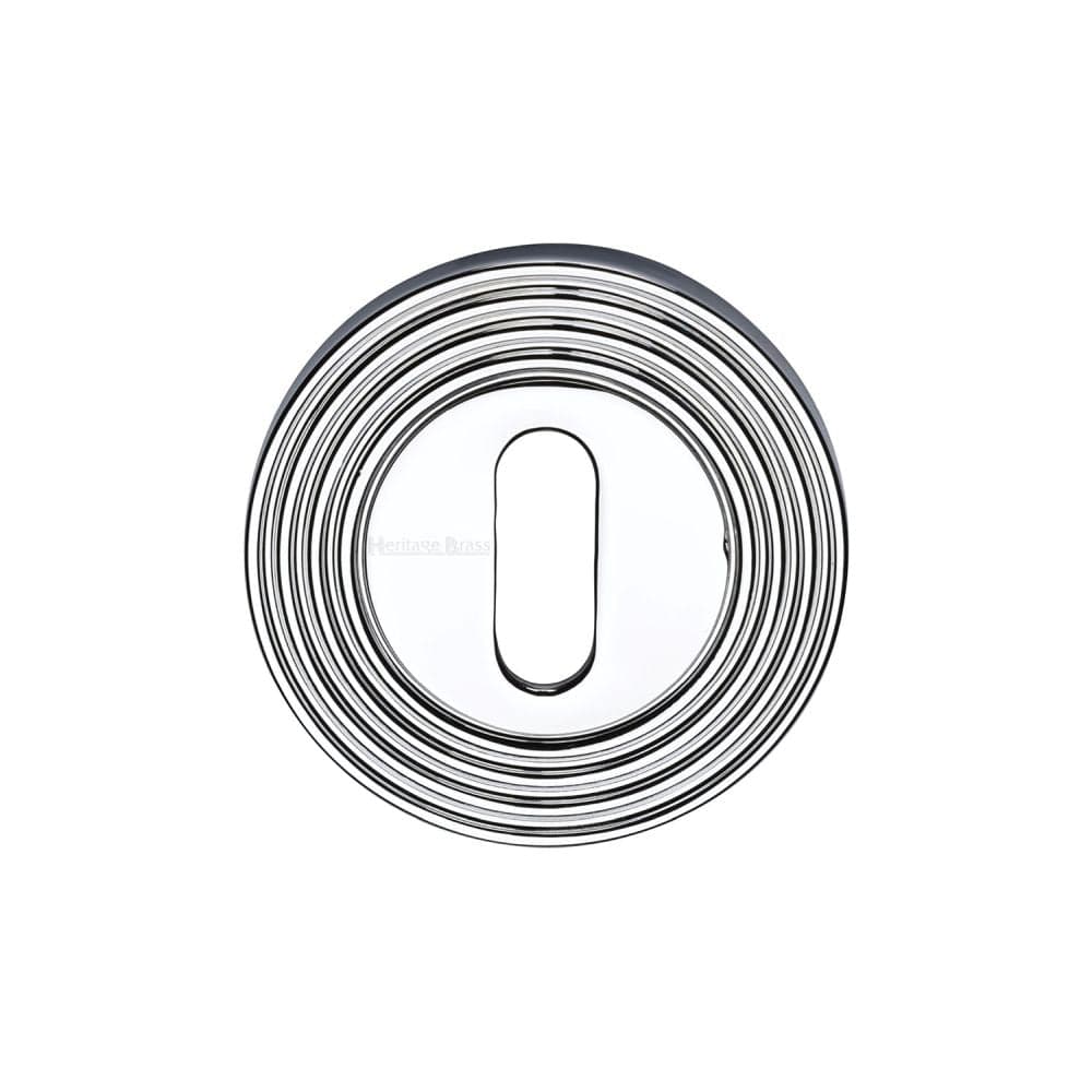 Heritage Brass Door Furniture Polished Chrome / Mortice Key Profile Escutcheons Heritage Brass - Key Escutcheon Polished Chrome Finish