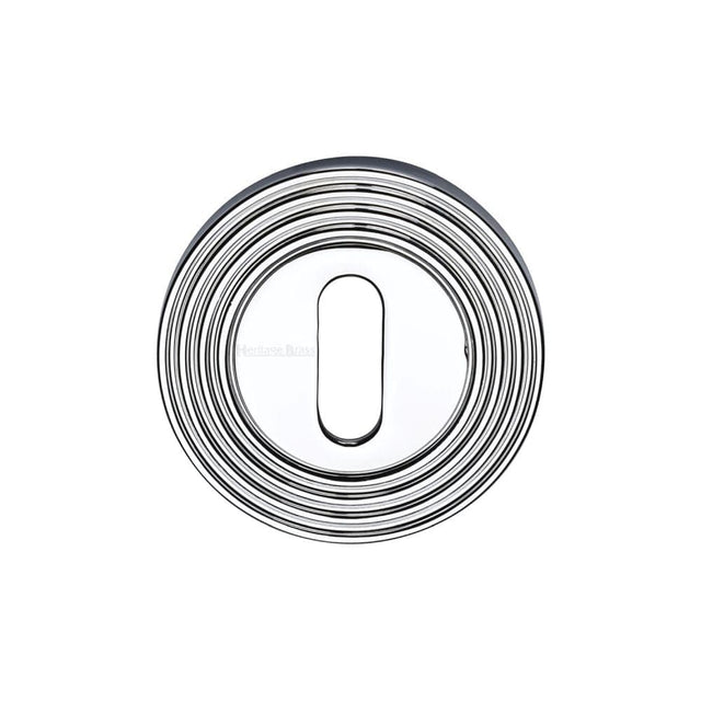 Heritage Brass Door Furniture Polished Chrome / Mortice Key Profile Escutcheons Heritage Brass - Key Escutcheon Polished Chrome Finish