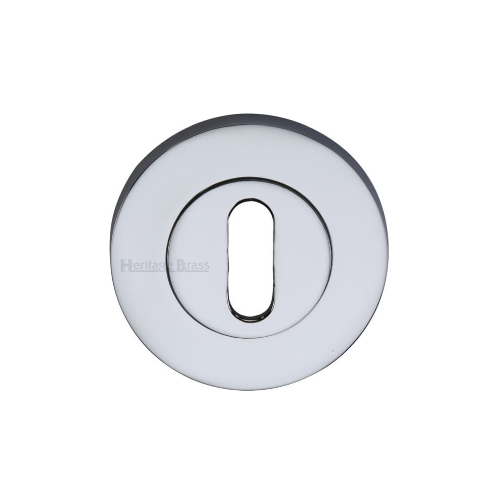 Heritage Brass Door Furniture Polished Chrome / Mortice Key Profile Escutcheons Heritage Brass - Key Escutcheon Polished Chrome Finish
