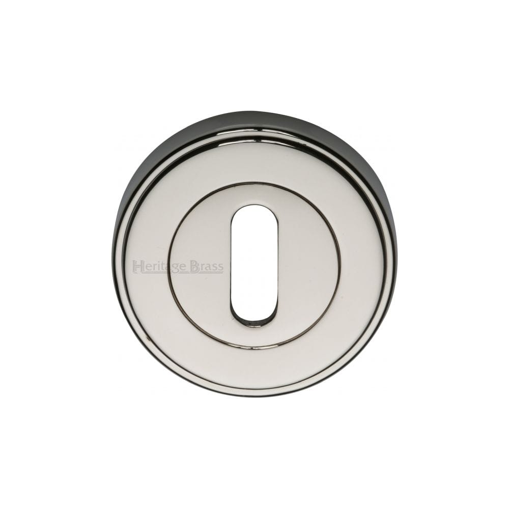 Heritage Brass Door Furniture Polished Nickel / Mortice Key Profile Escutcheons Heritage Brass - Key Escutcheon Polished Nickel Finish