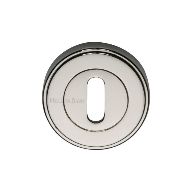 Heritage Brass Door Furniture Polished Nickel / Mortice Key Profile Escutcheons Heritage Brass - Key Escutcheon Polished Nickel Finish