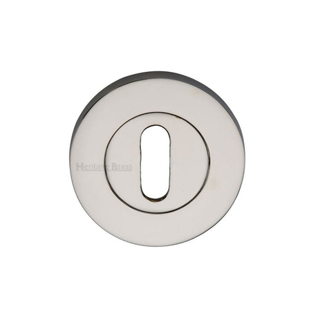 Heritage Brass Door Furniture Polished Nickel / Mortice Key Profile Escutcheons Heritage Brass - Key Escutcheon Polished Nickel Finish