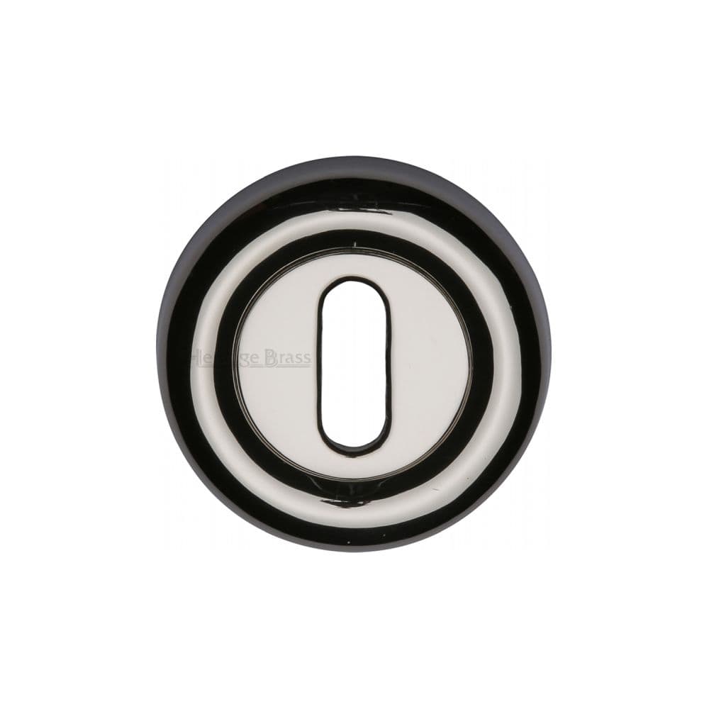 Heritage Brass Door Furniture Polished Nickel / Mortice Key Profile Escutcheons Heritage Brass - Key Escutcheon Polished Nickel Finish