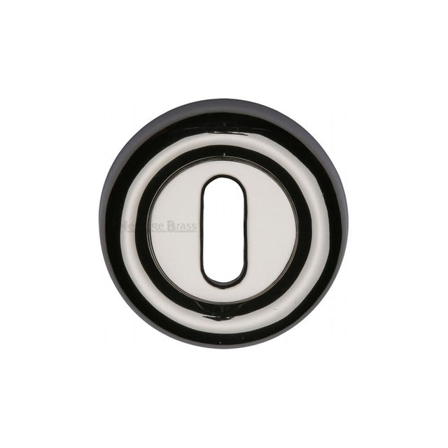 Heritage Brass Door Furniture Polished Nickel / Mortice Key Profile Escutcheons Heritage Brass - Key Escutcheon Polished Nickel Finish