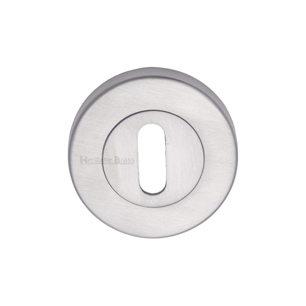 Heritage Brass Door Furniture Satin Chrome / Mortice Key Profile Escutcheons Heritage Brass - Key Escutcheon Satin Chrome Finish