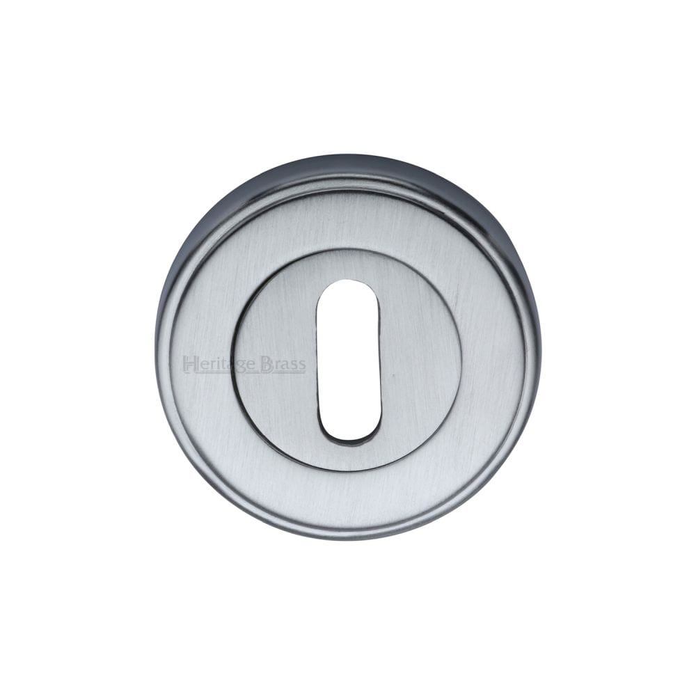 Heritage Brass Door Furniture Satin Chrome / Mortice Key Profile Escutcheons Heritage Brass - Key Escutcheon Satin Chrome Finish
