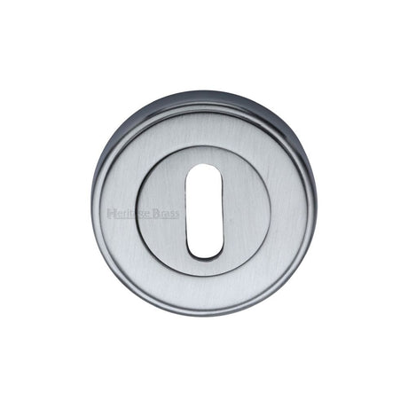 Heritage Brass Door Furniture Satin Chrome / Mortice Key Profile Escutcheons Heritage Brass - Key Escutcheon Satin Chrome Finish