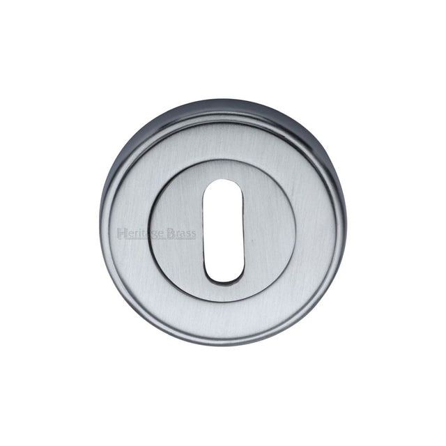 Heritage Brass Door Furniture Satin Chrome / Mortice Key Profile Escutcheons Heritage Brass - Key Escutcheon Satin Chrome Finish