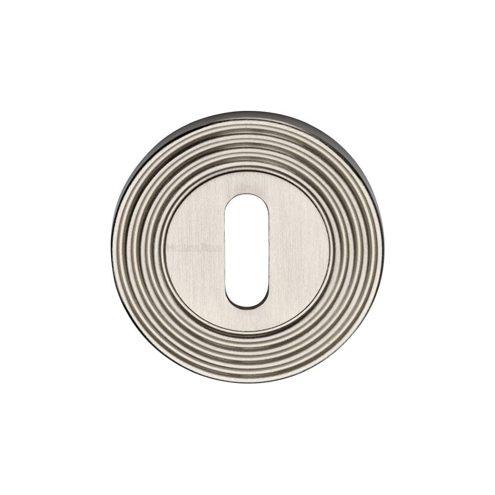 Heritage Brass Door Furniture Satin Nickel / Mortice Key Profile Escutcheons Heritage Brass - Key Escutcheon Satin Nickel Finish