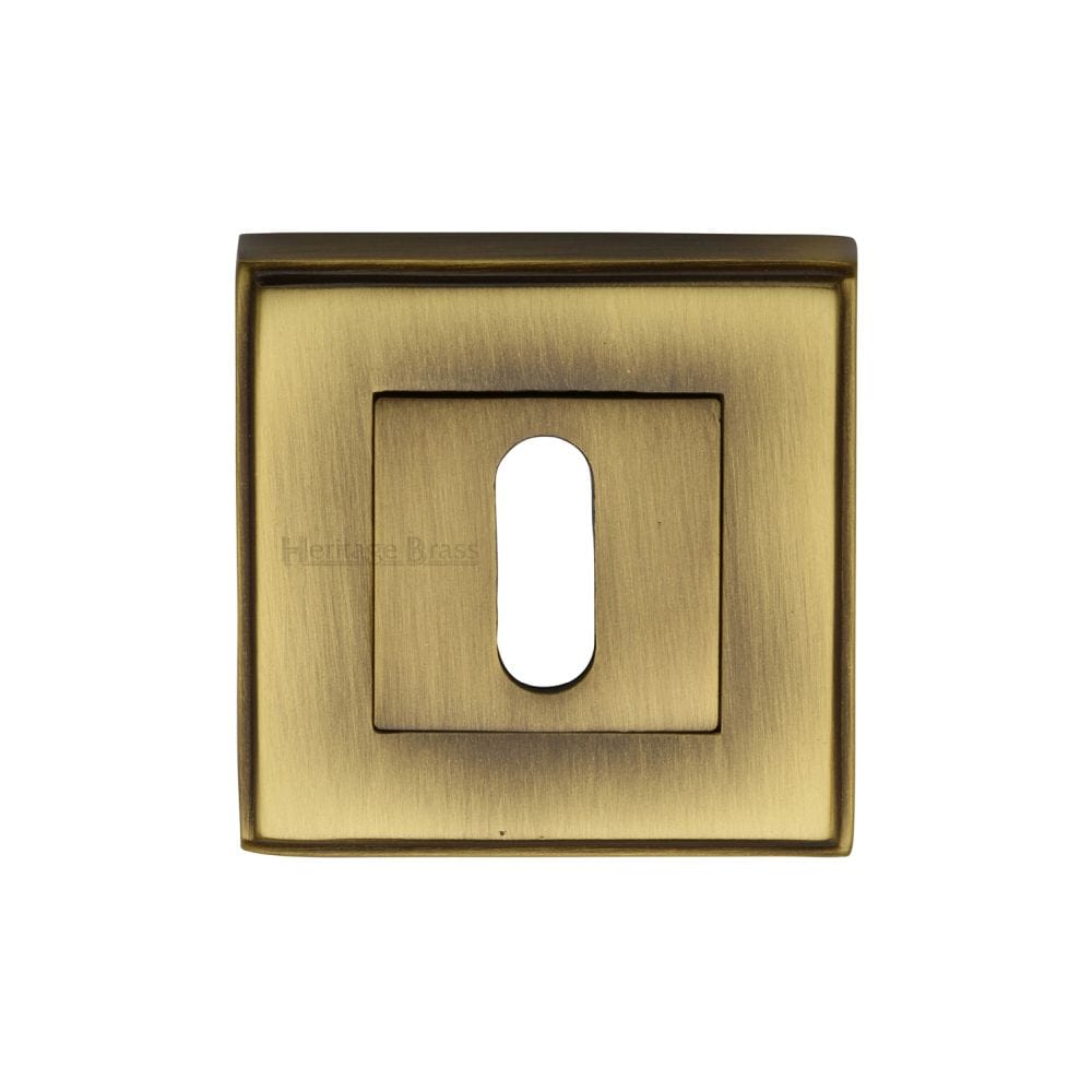 Heritage Brass Door Furniture Antique Brass / Mortice Key Profile Escutcheons Heritage Brass - Key Escutcheon Square Antique Brass Finish