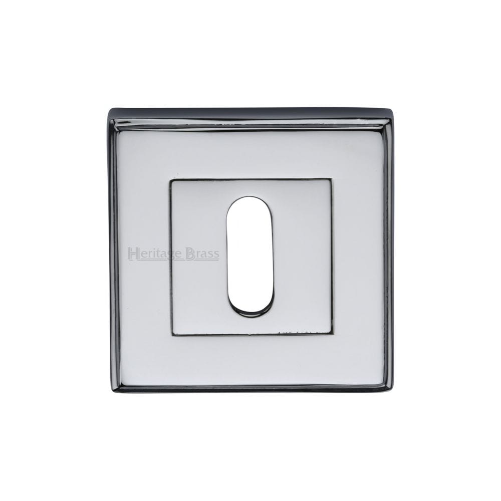 Heritage Brass Door Furniture Polished Chrome / Mortice Key Profile Escutcheons Heritage Brass - Key Escutcheon Square Polished Chrome Finish