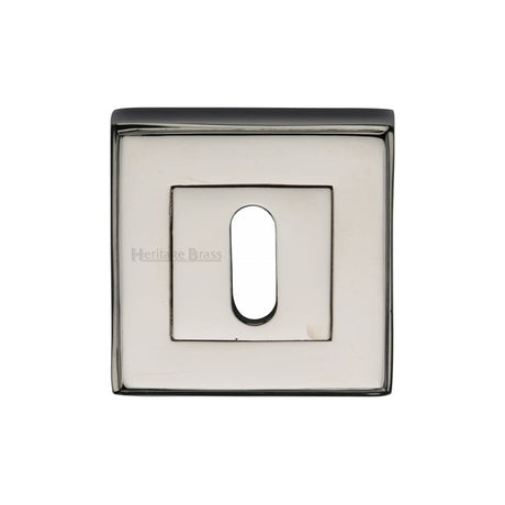 Heritage Brass Door Furniture Polished Nickel / Mortice Key Profile Escutcheons Heritage Brass - Key Escutcheon Square Polished Nickel Finish