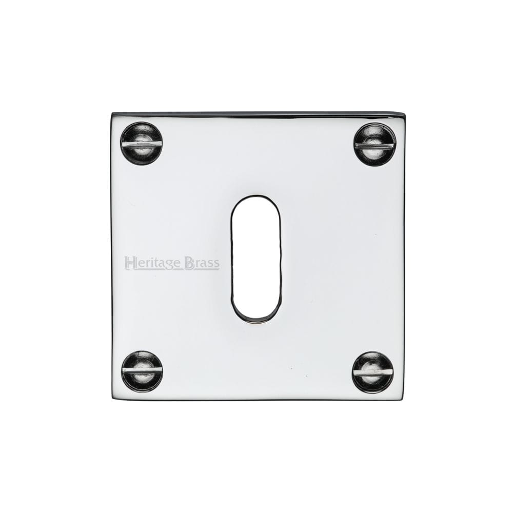 Heritage Brass Door Furniture Polished Chrome / Mortice Key Profile Escutcheons Heritage Brass - Keyhole Escutcheon Polished Chrome Finish