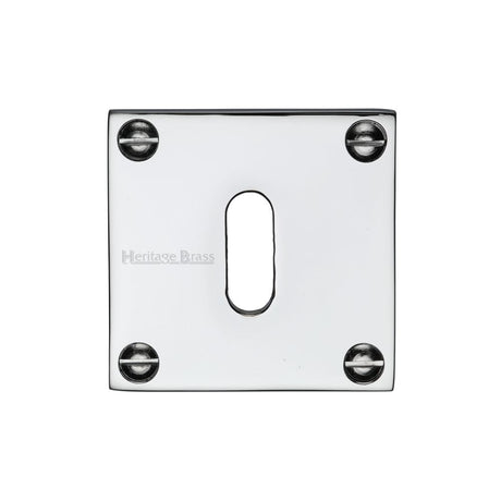 Heritage Brass Door Furniture Polished Chrome / Mortice Key Profile Escutcheons Heritage Brass - Keyhole Escutcheon Polished Chrome Finish