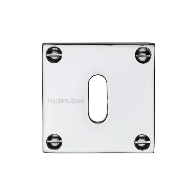 Heritage Brass Door Furniture Polished Chrome / Mortice Key Profile Escutcheons Heritage Brass - Keyhole Escutcheon Polished Chrome Finish