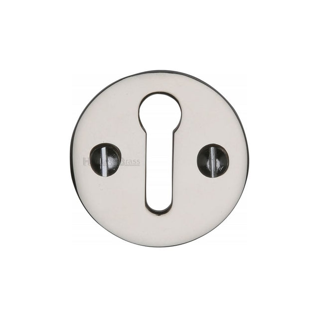 Heritage Brass Door Furniture Polished Nickel / Mortice Key Profile Escutcheons Heritage Brass - Keyhole Escutcheon Polished Nickel Finish