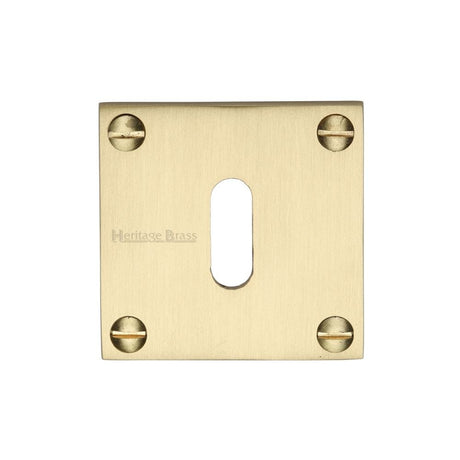 Heritage Brass Door Furniture Satin Brass / Mortice Key Profile Escutcheons Heritage Brass - Keyhole Escutcheon Satin Brass Finish