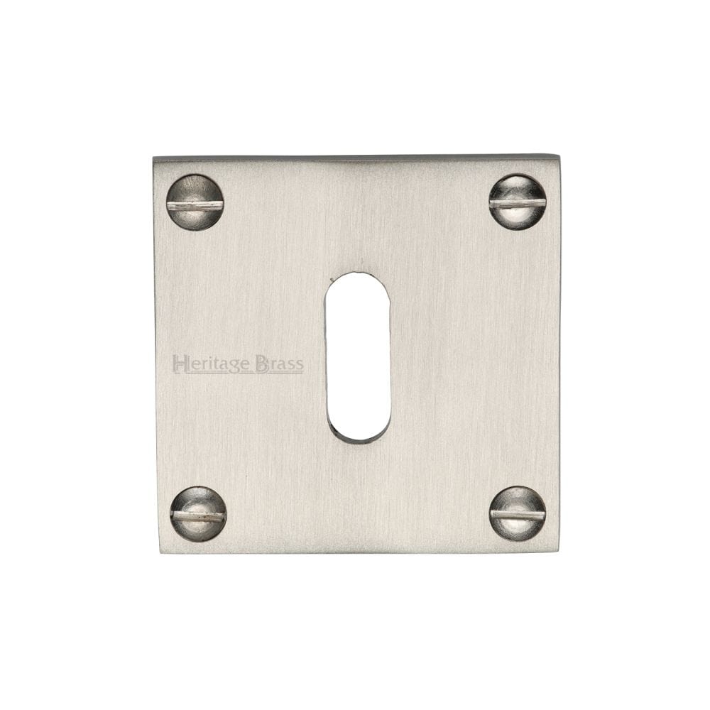 Heritage Brass Door Furniture Satin Nickel / Mortice Key Profile Escutcheons Heritage Brass - Keyhole Escutcheon Satin Nickel Finish