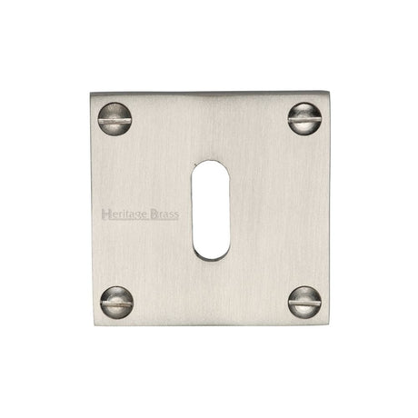 Heritage Brass Door Furniture Satin Nickel / Mortice Key Profile Escutcheons Heritage Brass - Keyhole Escutcheon Satin Nickel Finish
