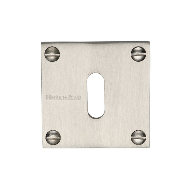 Heritage Brass Door Furniture Satin Nickel / Mortice Key Profile Escutcheons Heritage Brass - Keyhole Escutcheon Satin Nickel Finish