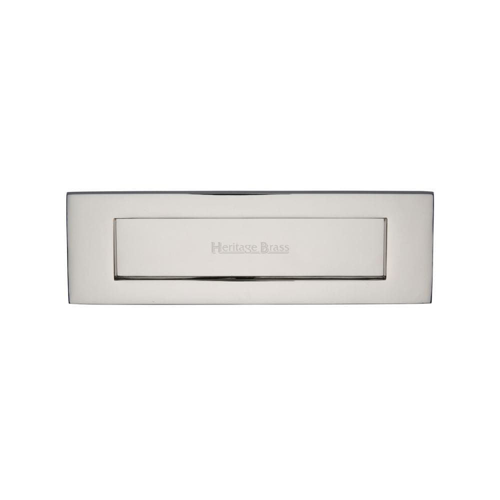 Heritage Brass Door Furniture Polished Nickel / Letter Plates / 254 x 79mm (10 x 3") Heritage Brass - Letterplate 10" x 3" Polished Nickel Finish
