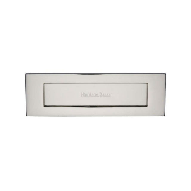Heritage Brass Door Furniture Polished Nickel / Letter Plates / 254 x 79mm (10 x 3") Heritage Brass - Letterplate 10" x 3" Polished Nickel Finish