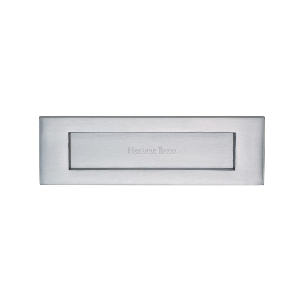 Heritage Brass Door Furniture Satin Chrome / Letter Plates / 254 x 79mm (10 x 3") Heritage Brass - Letterplate 10" x 3" Satin Chrome Finish