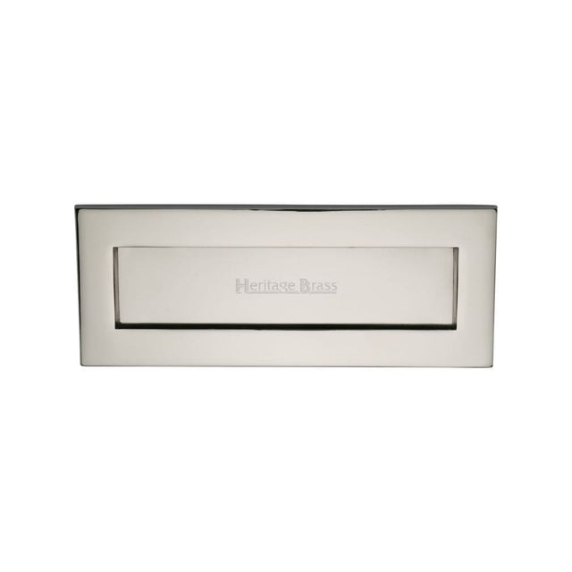 Heritage Brass Door Furniture Polished Nickel / Letter Plates / 254 x 102mm (10 x 4") Heritage Brass - Letterplate 10" x 4" Polished Nickel Finish