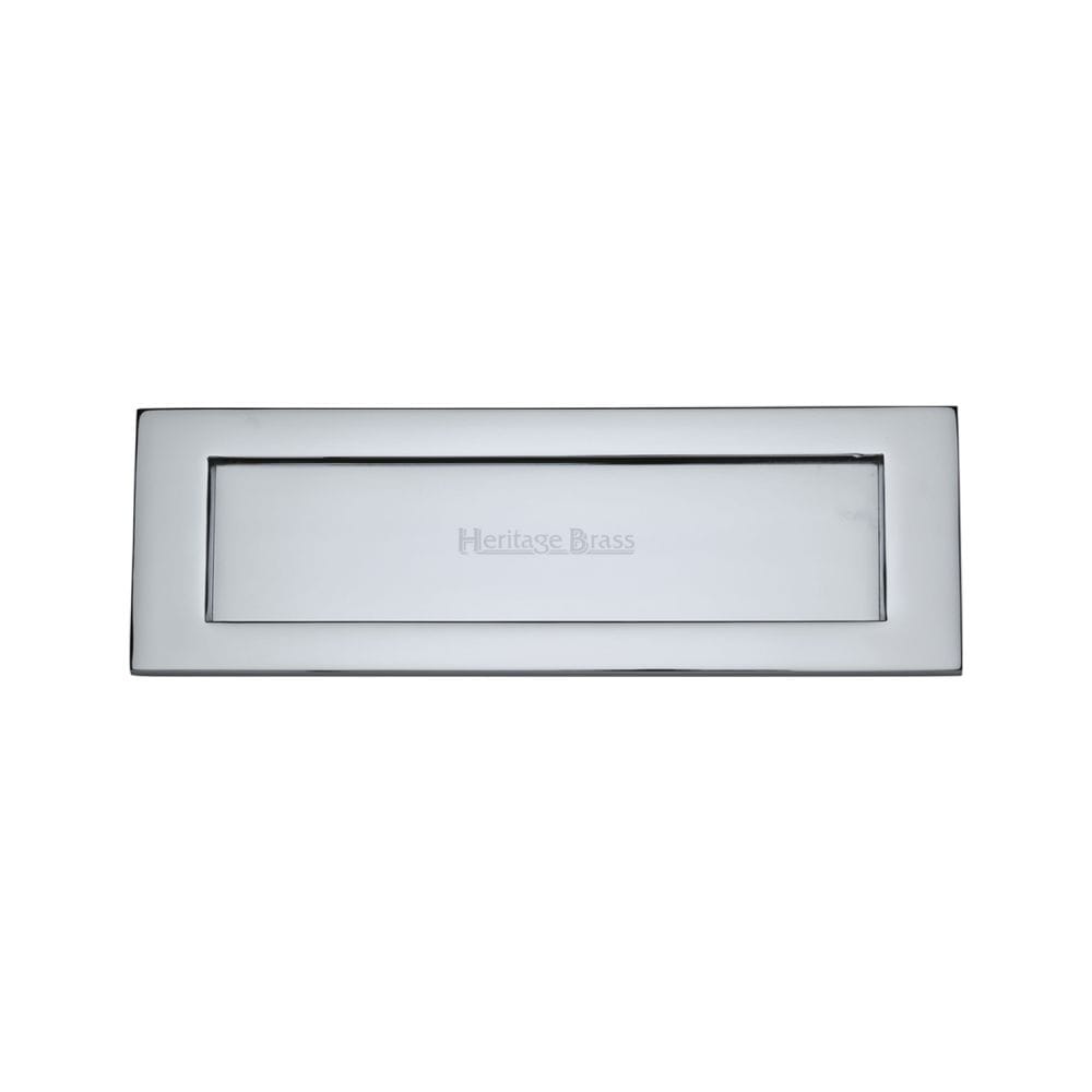 Heritage Brass Door Furniture Polished Chrome / Letter Plates / 305 x 102mm (12 x 4") Heritage Brass - Letterplate 12" x 4" Polished Chrome Finish