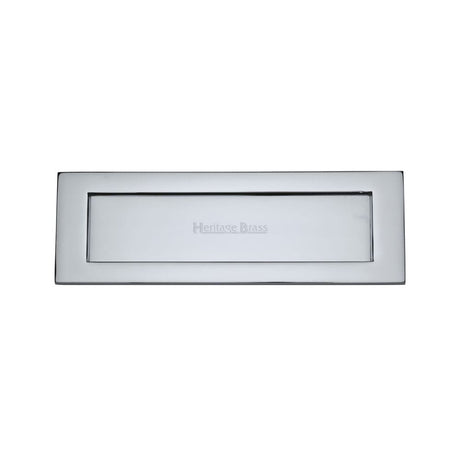 Heritage Brass Door Furniture Polished Chrome / Letter Plates / 305 x 102mm (12 x 4") Heritage Brass - Letterplate 12" x 4" Polished Chrome Finish