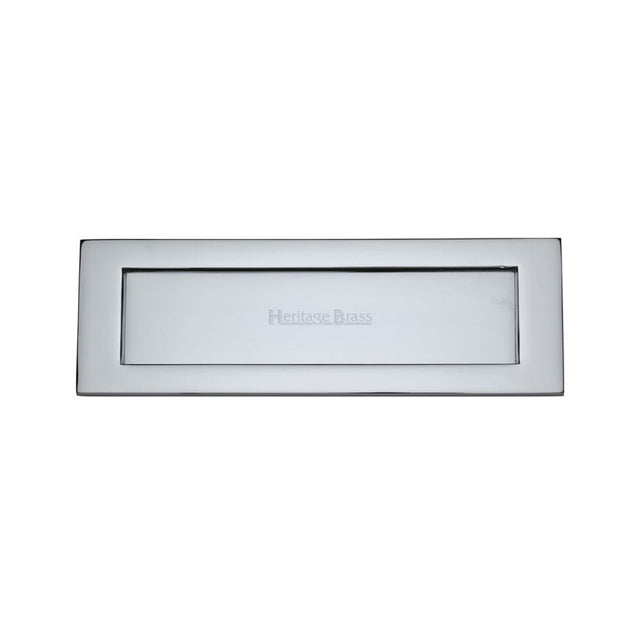 Heritage Brass Door Furniture Polished Chrome / Letter Plates / 305 x 102mm (12 x 4") Heritage Brass - Letterplate 12" x 4" Polished Chrome Finish