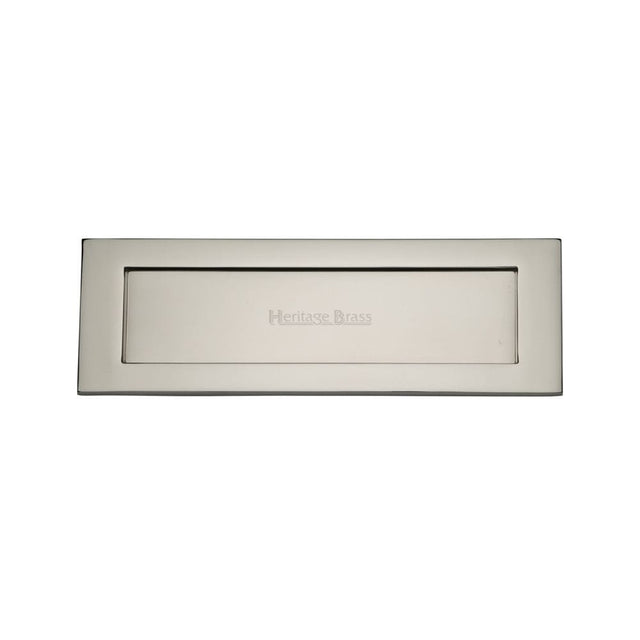 Heritage Brass Door Furniture Polished Nickel / Letter Plates / 305 x 102mm (12 x 4") Heritage Brass - Letterplate 12" x 4" Polished Nickel Finish