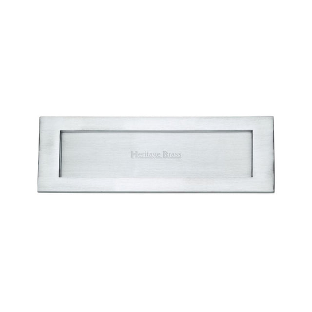 Heritage Brass Door Furniture Satin Chrome / Letter Plates / 305 x 102mm (12 x 4") Heritage Brass - Letterplate 12" x 4" Satin Chrome Finish