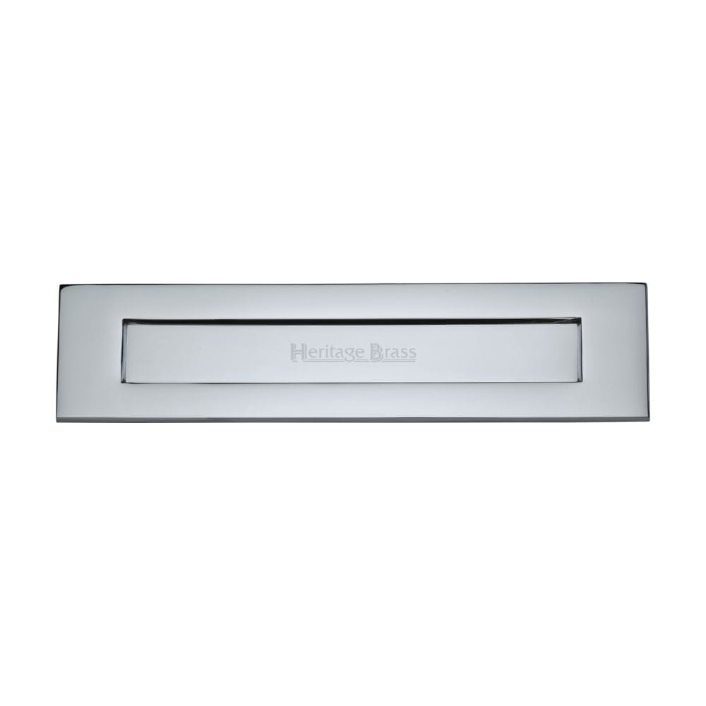 Heritage Brass Door Furniture Polished Chrome / Letter Plates / 331 x 80mm (13" x 3") Heritage Brass - Letterplate 13" x 3" Polished Chrome Finish