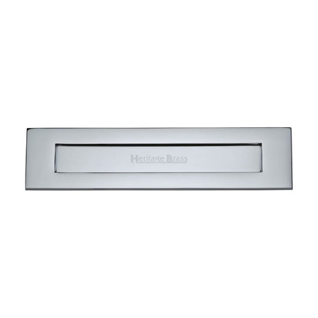 Heritage Brass Door Furniture Polished Chrome / Letter Plates / 331 x 80mm (13" x 3") Heritage Brass - Letterplate 13" x 3" Polished Chrome Finish