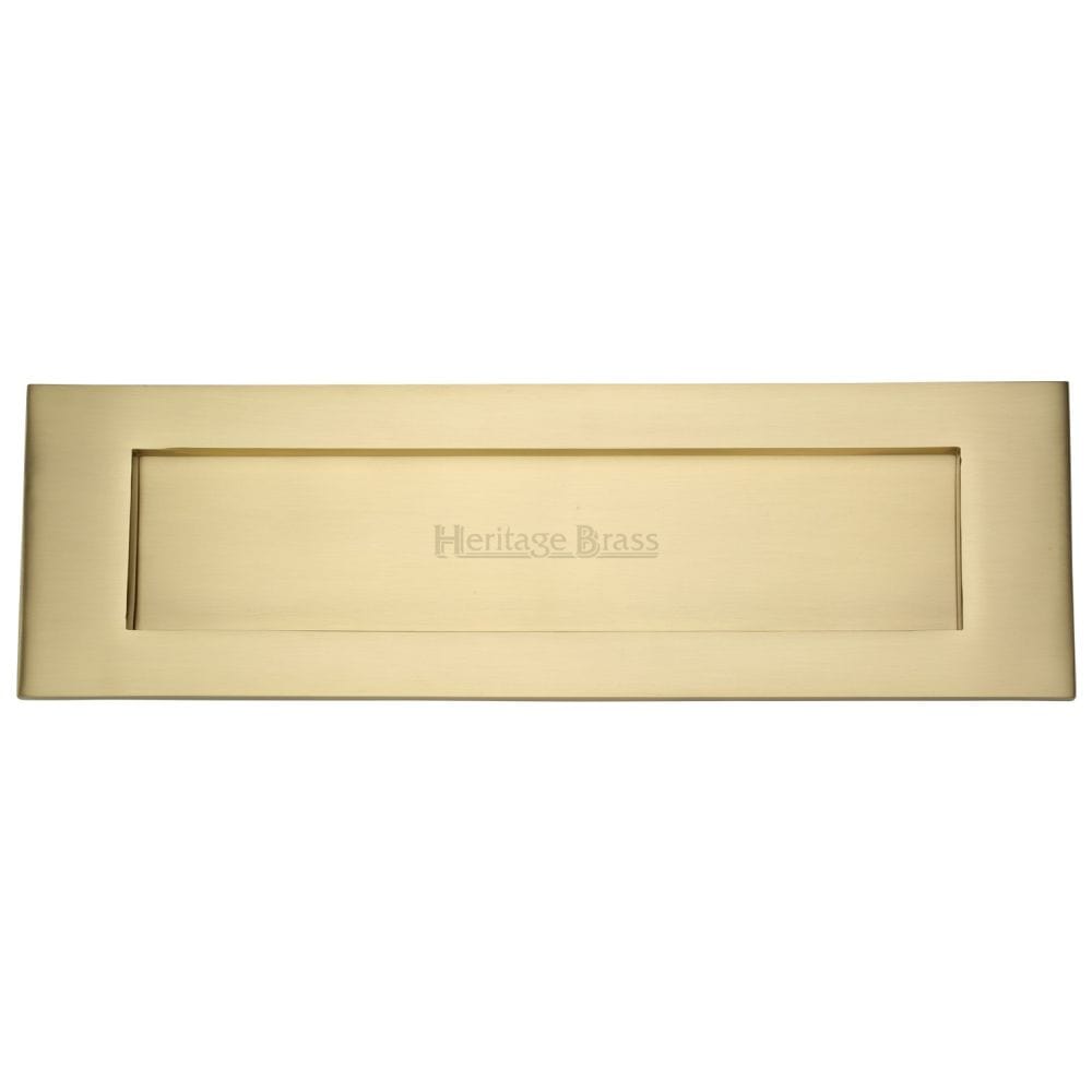 Heritage Brass Door Furniture Satin Brass / Letter Plates / 411 x 125mm (16" x 5") Heritage Brass - Letterplate 16" x 5" Satin Brass Finish