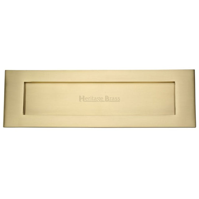Heritage Brass Door Furniture Satin Brass / Letter Plates / 411 x 125mm (16" x 5") Heritage Brass - Letterplate 16" x 5" Satin Brass Finish