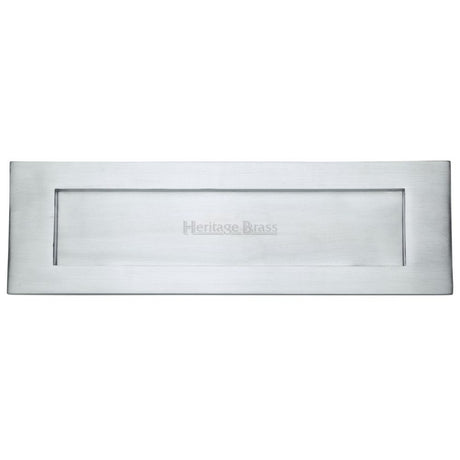 Heritage Brass Door Furniture Satin Chrome / Letter Plates / 411 x 125mm (16" x 5") Heritage Brass - Letterplate 16" x 5" Satin Chrome Finish