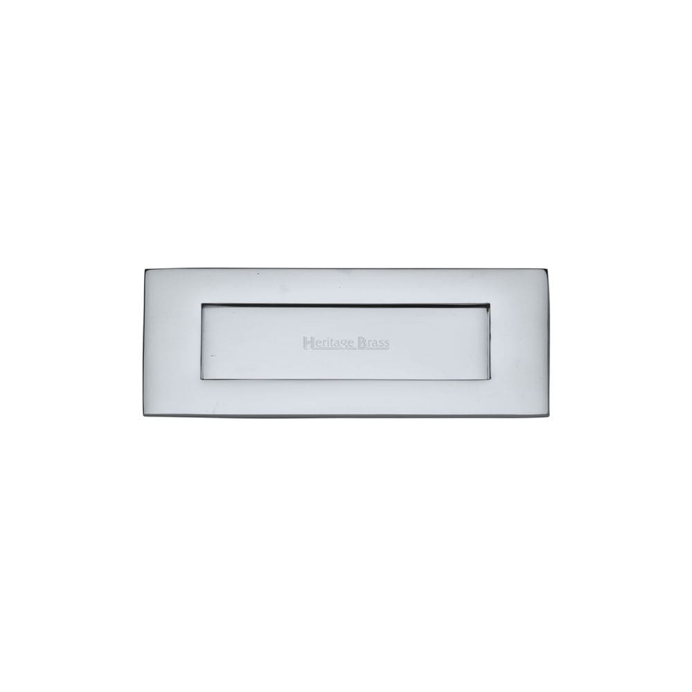 Heritage Brass Door Furniture Polished Chrome / Letter Plates / 203 x 76mm (8" x 3") Heritage Brass - Letterplate 8" x 3" Polished Chrome Finish