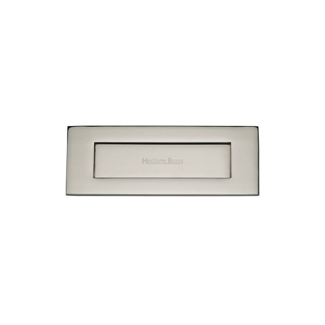 Heritage Brass Door Furniture Polished Nickel / Letter Plates / 203 x 76mm (8" x 3") Heritage Brass - Letterplate 8" x 3" Polished Nickel Finish