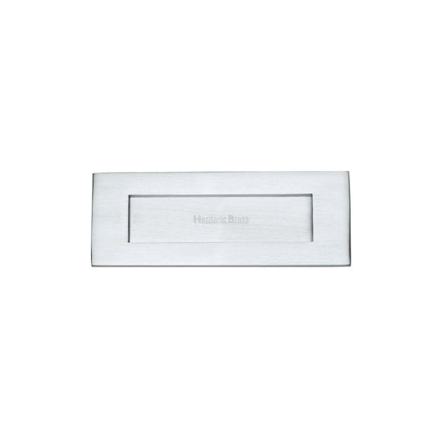 Heritage Brass Door Furniture Satin Chrome / Letter Plates / 203 x 76mm (8" x 3") Heritage Brass - Letterplate 8" x 3" Satin Chrome Finish