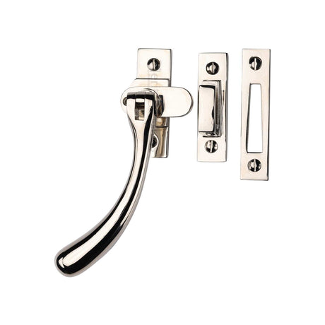 Heritage Brass Window Furniture Polished Nickel / Yes / Mortice & Hook Place Heritage Brass - Lockable Brass Casement Window Fastener Ball Design Polished Nickel finish