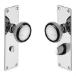 Heritage Brass Door Furniture Polished Chrome / Bathroom Lock Mortice Knobs Heritage Brass - Mortice Knob on Bathroom Plate Balmoral Design Polished Chrome Fini