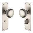Heritage Brass Door Furniture Satin Nickel / Bathroom Lock Mortice Knobs Heritage Brass - Mortice Knob on Bathroom Plate Balmoral Design Satin Nickel Fini