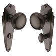 Heritage Brass Door Furniture Matt Bronze / Bathroom Lock Mortice Knobs Heritage Brass - Mortice Knob on Bathroom Plate Broadway Design Matt Bronze Fini