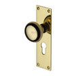 Heritage Brass Door Furniture Polished Brass / Euro Profile Lock Mortice Knobs Heritage Brass - Mortice Knob on Euro Profile Plate Balmoral Design Polished Brass F