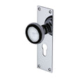 Heritage Brass Door Furniture Polished Chrome / Euro Profile Lock Mortice Knobs Heritage Brass - Mortice Knob on Euro Profile Plate Balmoral Design Polished Chrome